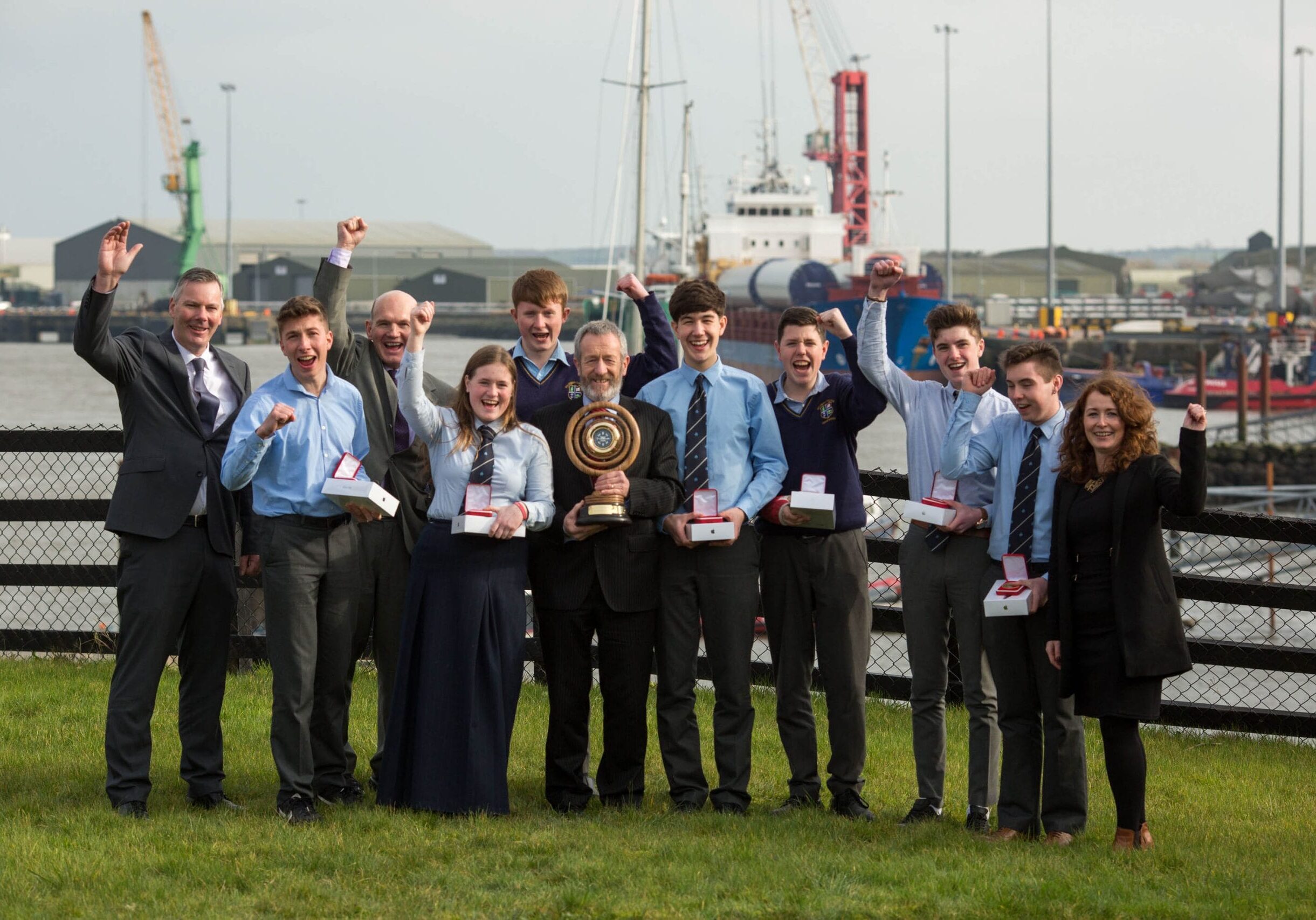 The Shannon Estuary’s existing significance and future potential as shipping corridor of European scale was unfurled by students across the counties of Clare, Kerry and Limerick as Salesians College Pallaskenry claimed the second, biennial Compass Transition Year Schools Competition.

Salesians College Pallaskenry, team captain Nathan Goldberg his presented with the award by Sean Kelly MEP.

The final of the Shannon Foynes Port Company competition, devised to give students a deeper understanding of its and the estuary’s potential, was attended by over 300 people as All-Ireland winging player and manager Davy Fitzgerald presented the winners with the top prize of a €2,000 cheque for their school and ipads for each of the team members. 

Held at the Foynes Aviation &amp; Maritime Museum, the Compass (Creating Our Marine, Ports and Schools Synergy) Transition Year Schools Competition drew entries from across the estuary counties, which were whittled down to just six schools - St. Patrick’ Comprehensive, Shannon, Co. Clare; Causeway Comprehensive, Co. Kerry;  Salesian College, Pallaskenry; Colaiste Mhuire Askeaton; Castletroy College and Laurel Hill Secondary School from Limerick. 

Photo: Sean Curtin True Media.