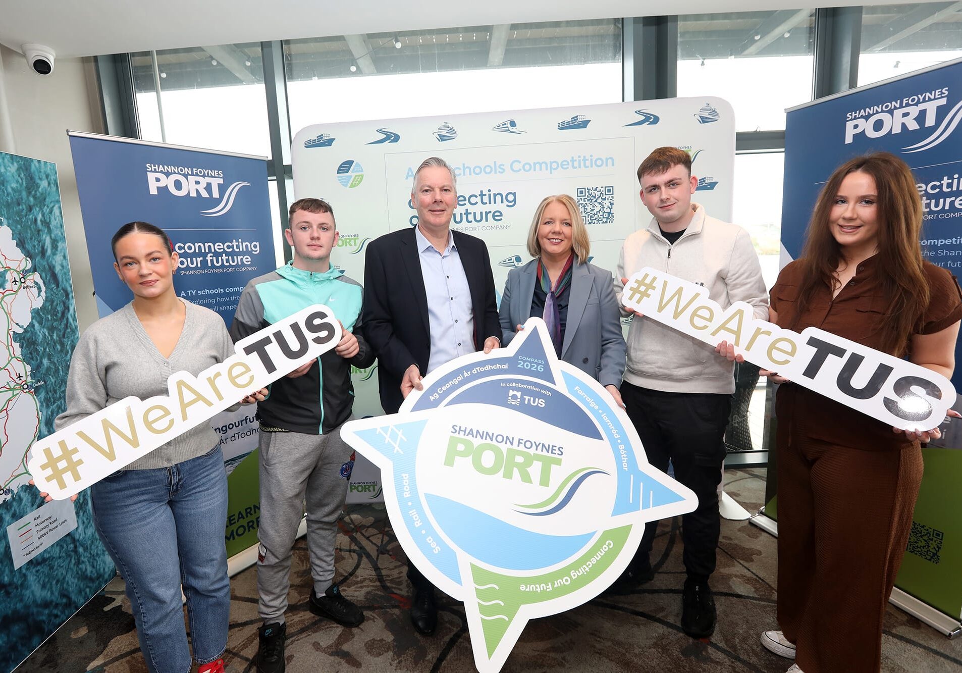 Shannon Foynes Port 

 TUS Students  Abbie Moloney, Shane Tarran,  with Pat Keating Chief Executive and   Livinia Duggan, Lecturer TUS, with Evan O'Reilly, and Miah Kelly at the Schools Competition Winners at the Clayton Hotel
Picture Brendan Gleeson